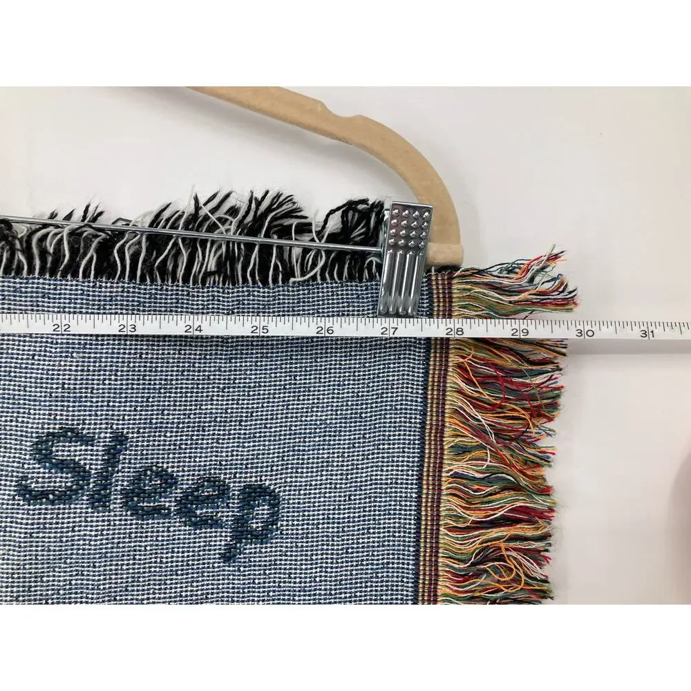 Vintage Now I Lay Me Down To Sleep Nursery Crib Baby Kid Woven Throw Blanket